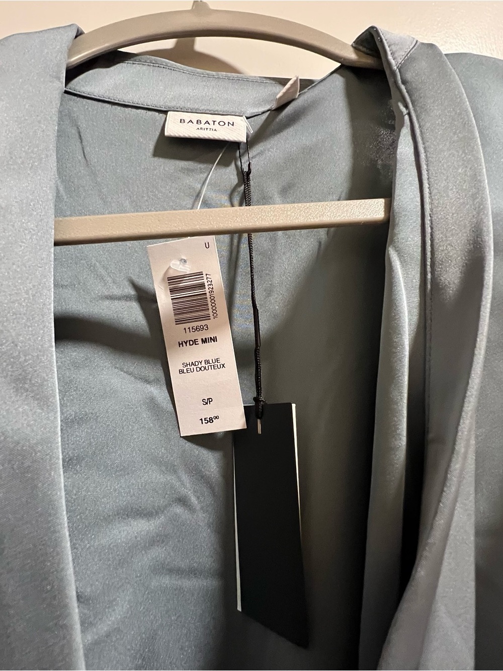 NWT Babaton Satin Wrap Mini Dress - Picture 8 of 9